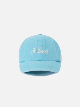 Davis light blue cotton baseball cap with embroidered logo