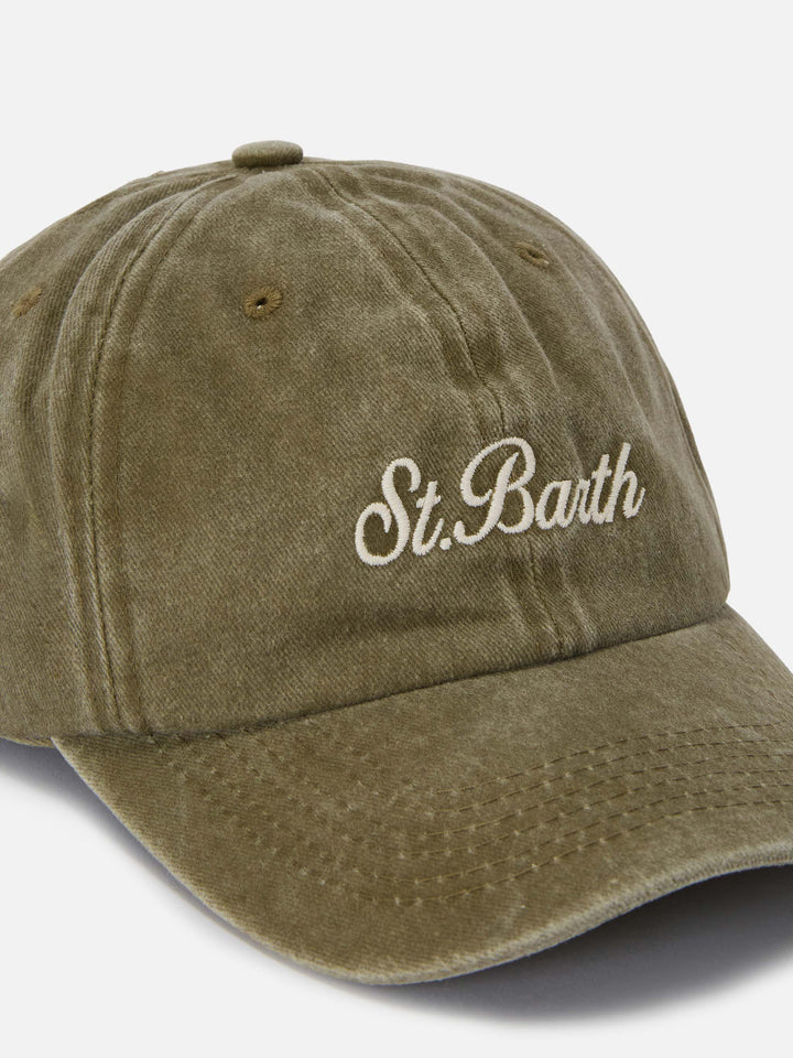 Cappellino Davis con visiera in cotone tortora con logo ricamato