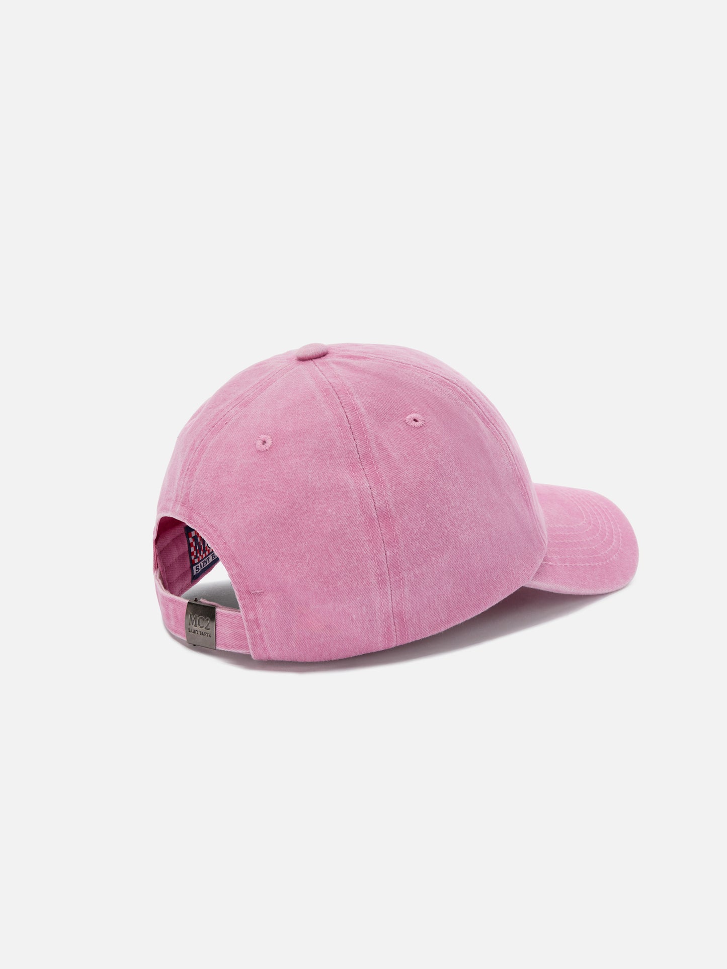 Cappellino Davis con visiera in cotone rosa chiaro con logo ricamato