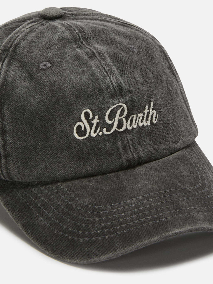 Davis dark grey cotton baseball cap with embroidered logo