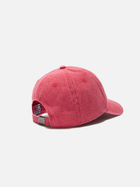 Davis dark red cotton baseball cap with embroidered logo
