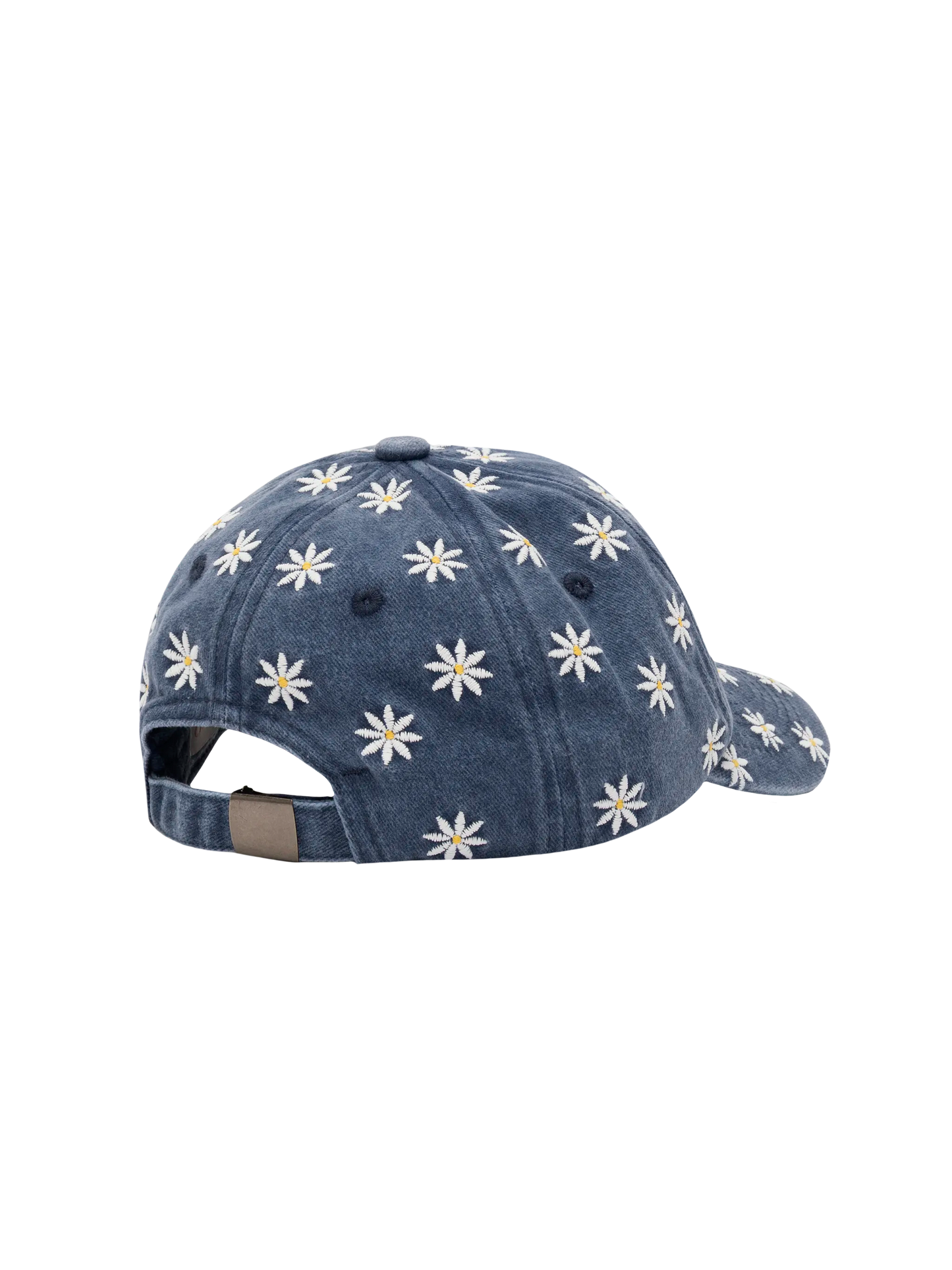 Blaue Baseballkappe aus Denim „Baseball Jr“ mit Gänseblümchen-Stickerei