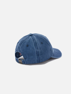 Cappellino Davis con visiera in cotone blu chiaro con logo ricamato