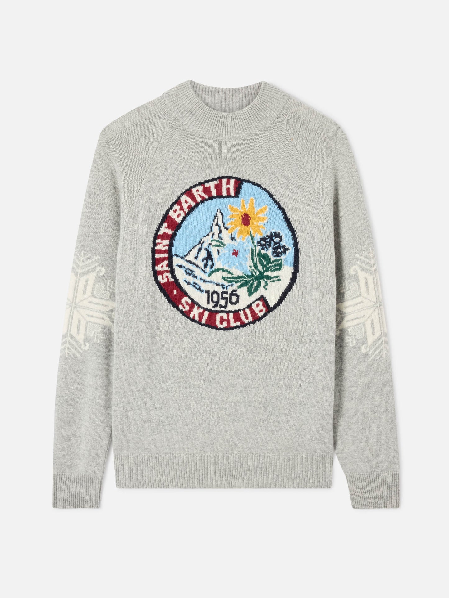 Maglione da uomo mezzo dolcevita con jacquard nordico