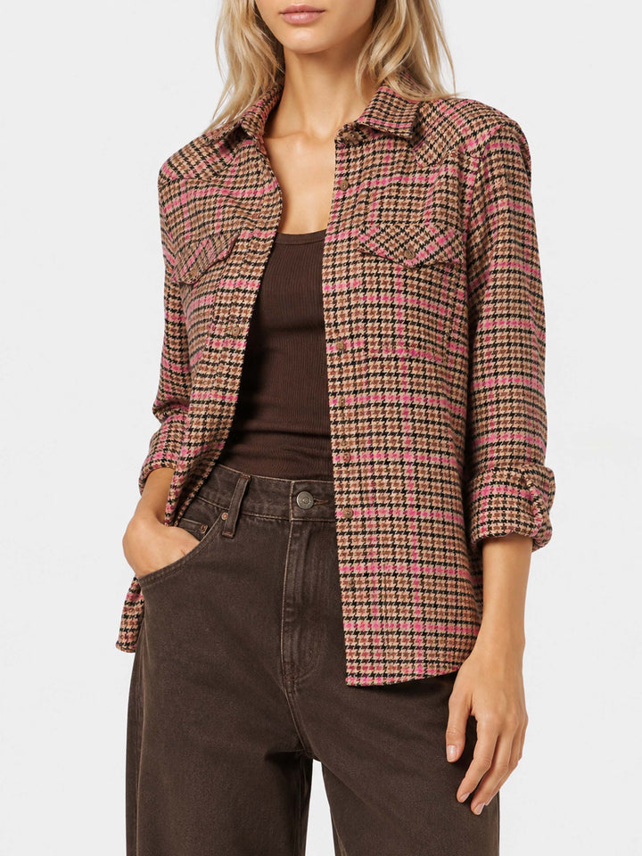 Overshirt Deer im Pied-de-Poule-Muster 