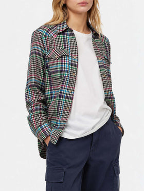 Camisa de lana Deer con estampado Príncipe de Gales 