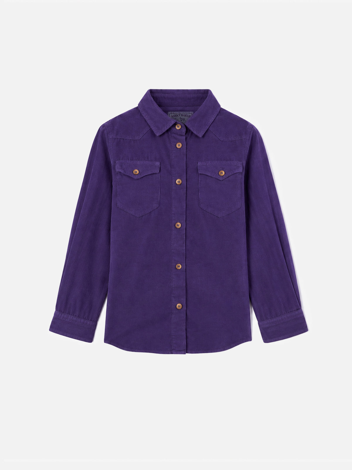 Samt-Overshirt für Mädchen mit Saint Barth Rhinestone-Print 