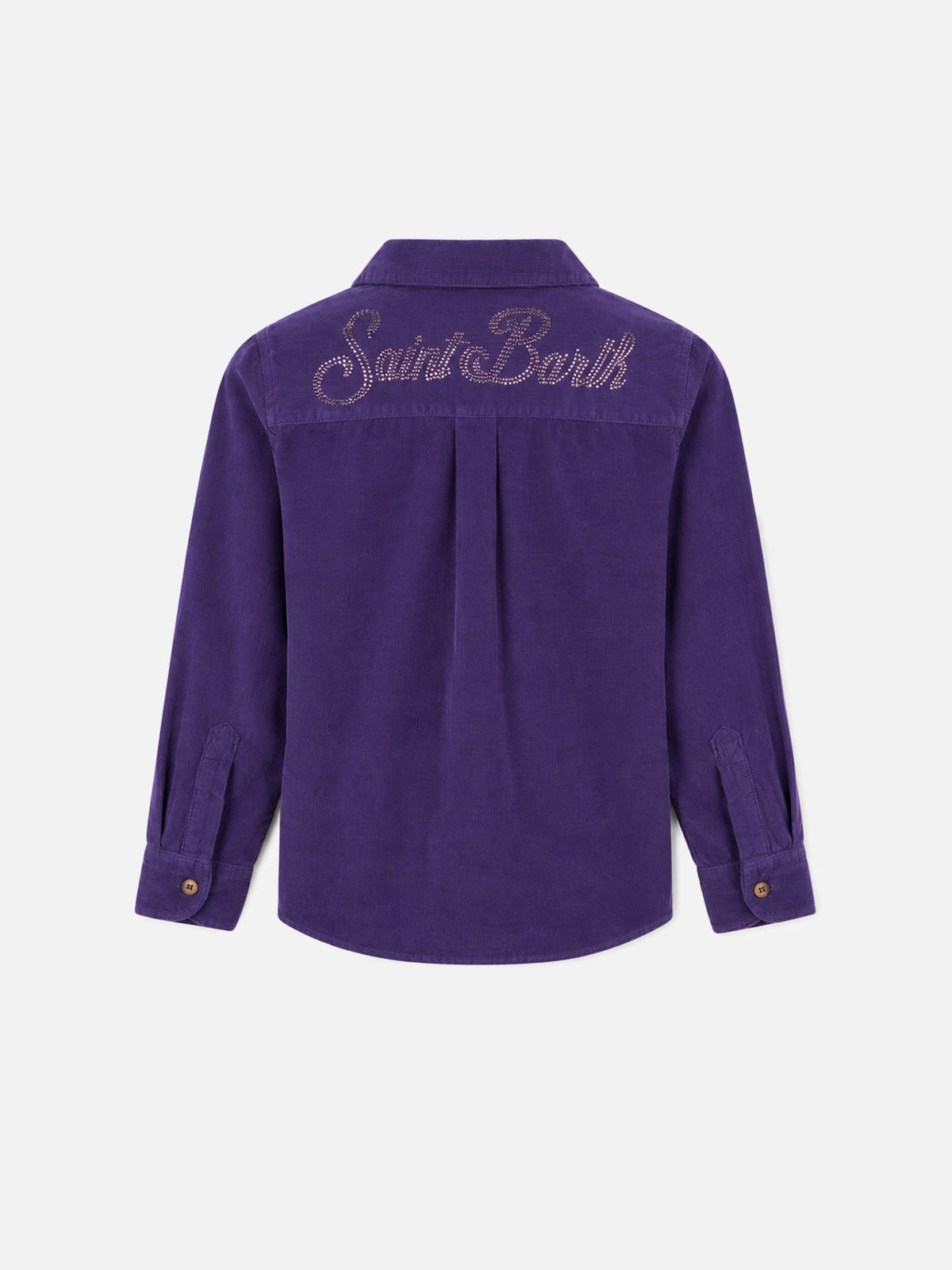Samt-Overshirt für Mädchen mit Saint Barth Rhinestone-Print 