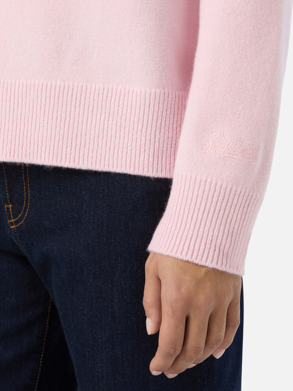 Pink Delphine wool crewneck knit