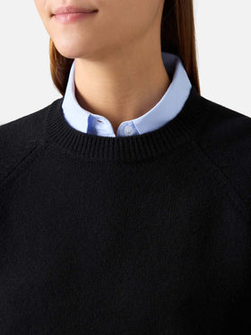 Maglia girocollo Delphine nera in lana