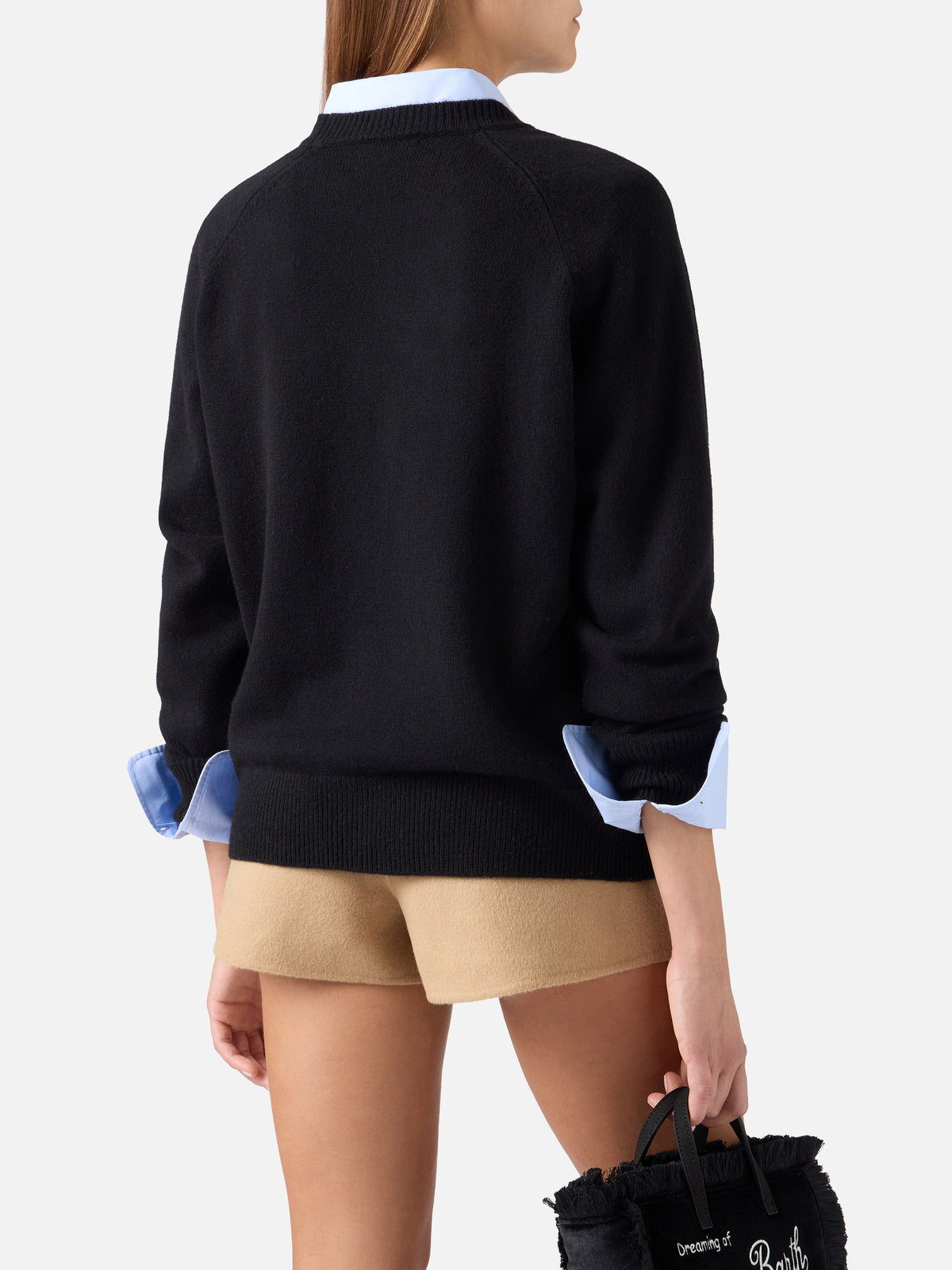 Maglia girocollo Delphine nera in lana