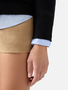 Maglia girocollo Delphine nera in lana