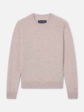 Jersey de punto con cuello redondo Delphine de cashmere en beige 