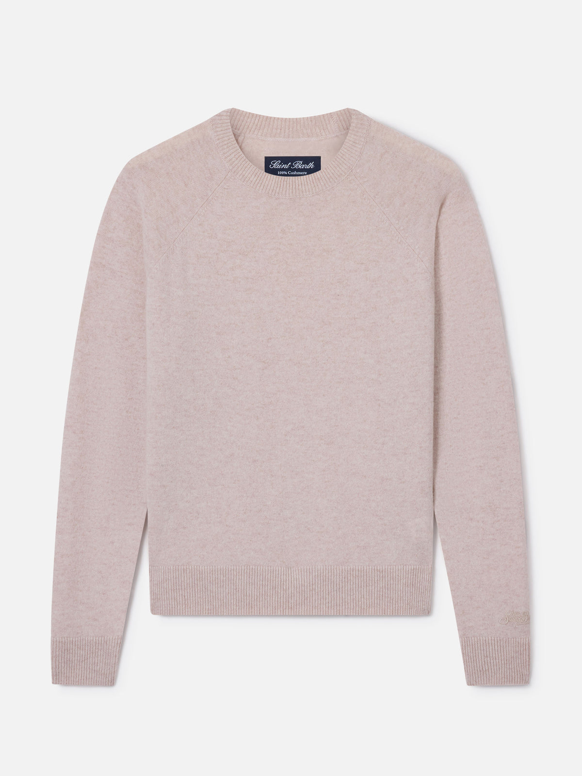 Beige Delphine cashmere crewneck knit