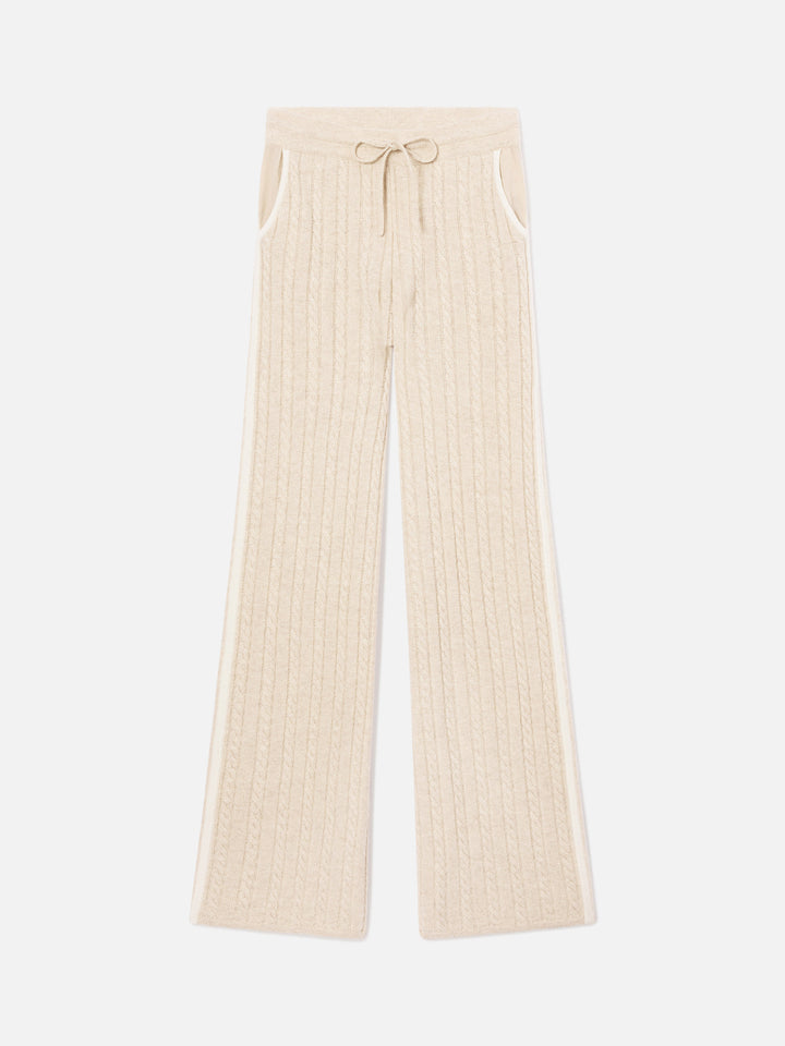 Beige Dinard wool trousers with contrasting trims