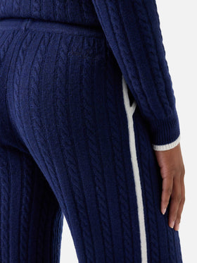 Nachtblaue blue Dinard Wollhose mit kontrastierenden Abschlüssen 