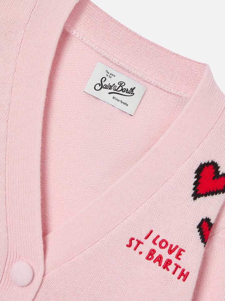 Pink Didy cardigan with Snoopy intarsia | Special edition