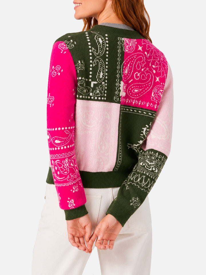 Cárdigan cropped multicolor Didy bandana 