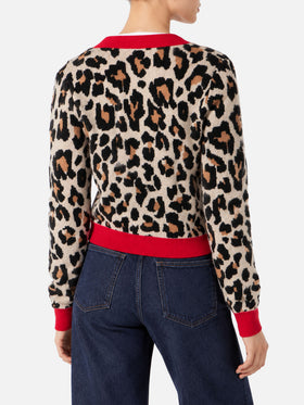 Woman cropped cardigan with Saint Barth embroidery