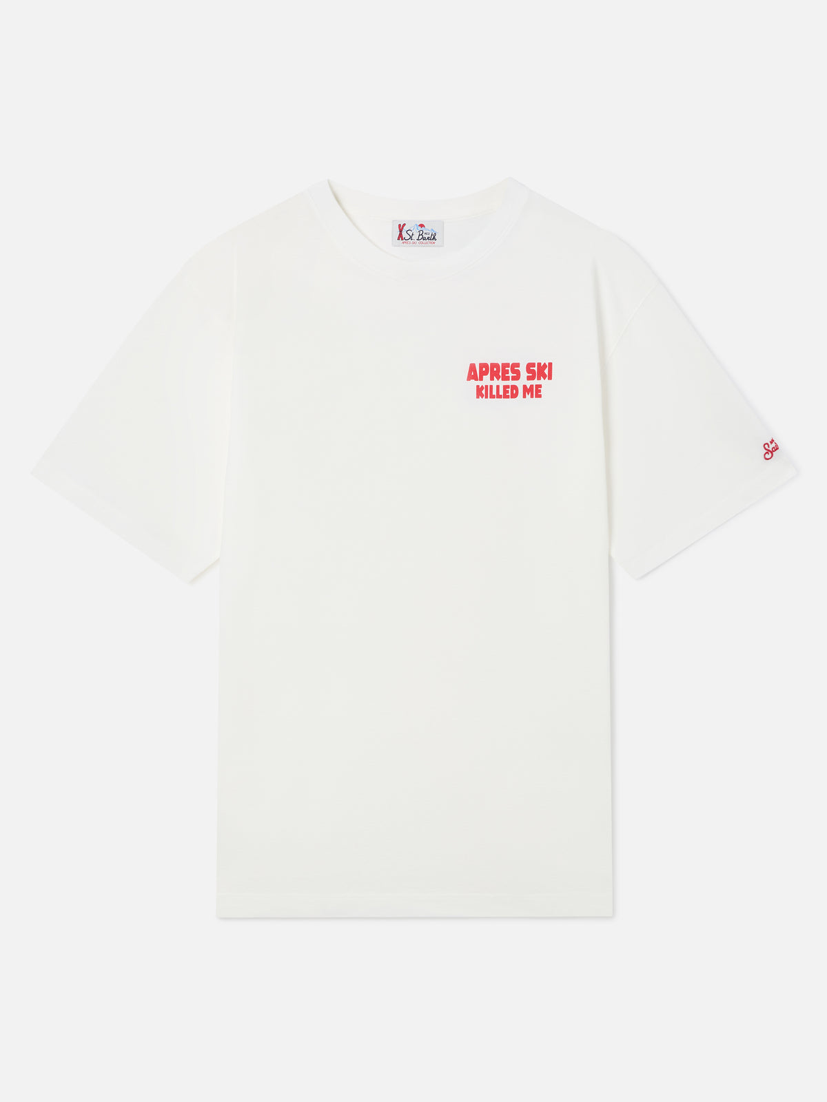 White Delmar oversize cotton t-shirt with back Après Ski Killed Me print