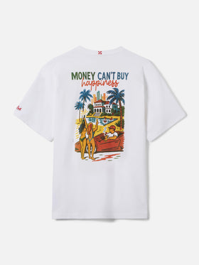 Delmar t-shirt with Money Can’t Buy Happiness print and maxi graphic on the back
