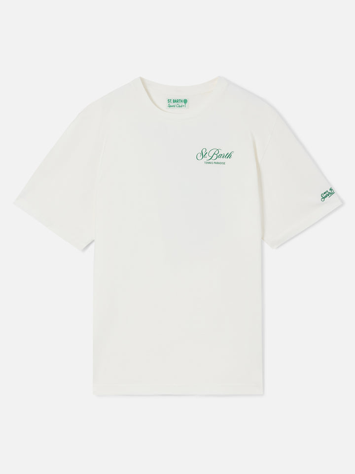 Delmar T-Shirt in Weiß mit Peanuts Tennis Paradise-Print 