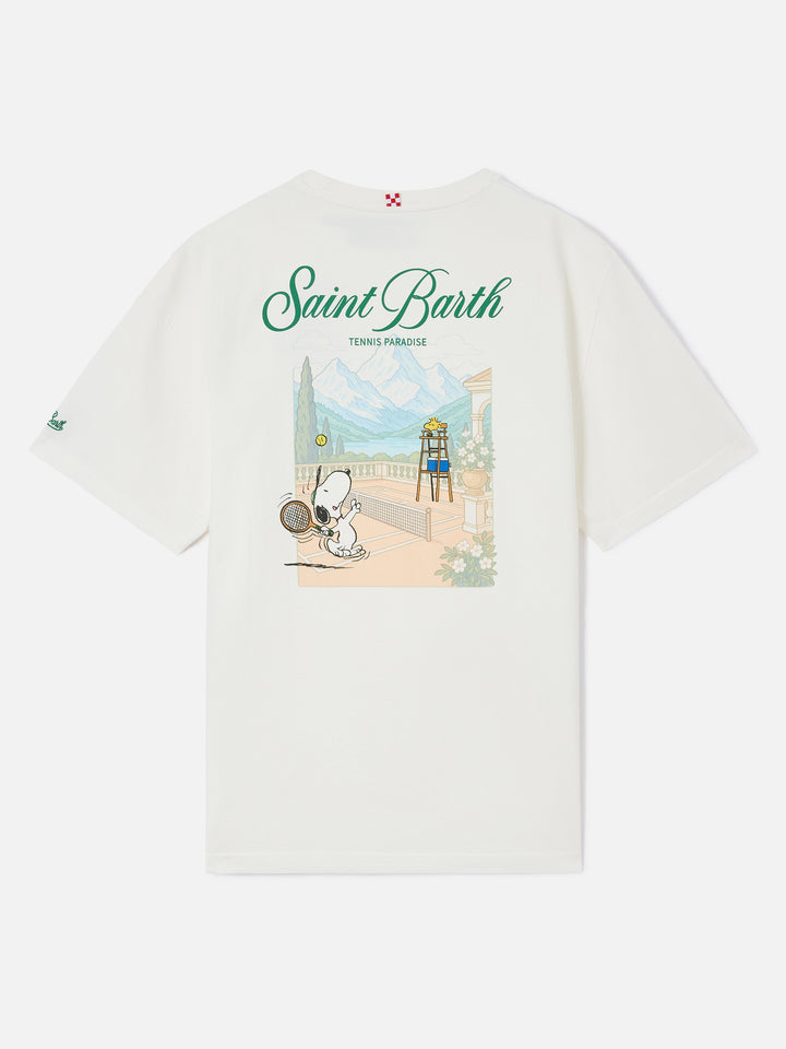 Delmar T-Shirt in Weiß mit Peanuts Tennis Paradise-Print 