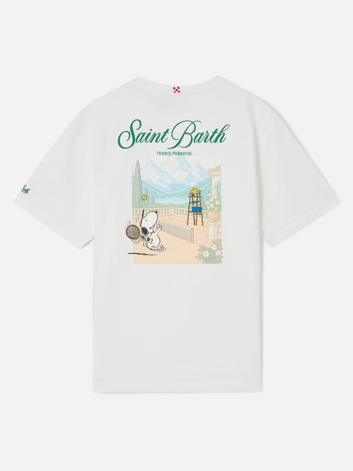 T-shirt Delmar en blanc avec imprimé Peanuts Tennis Paradise 