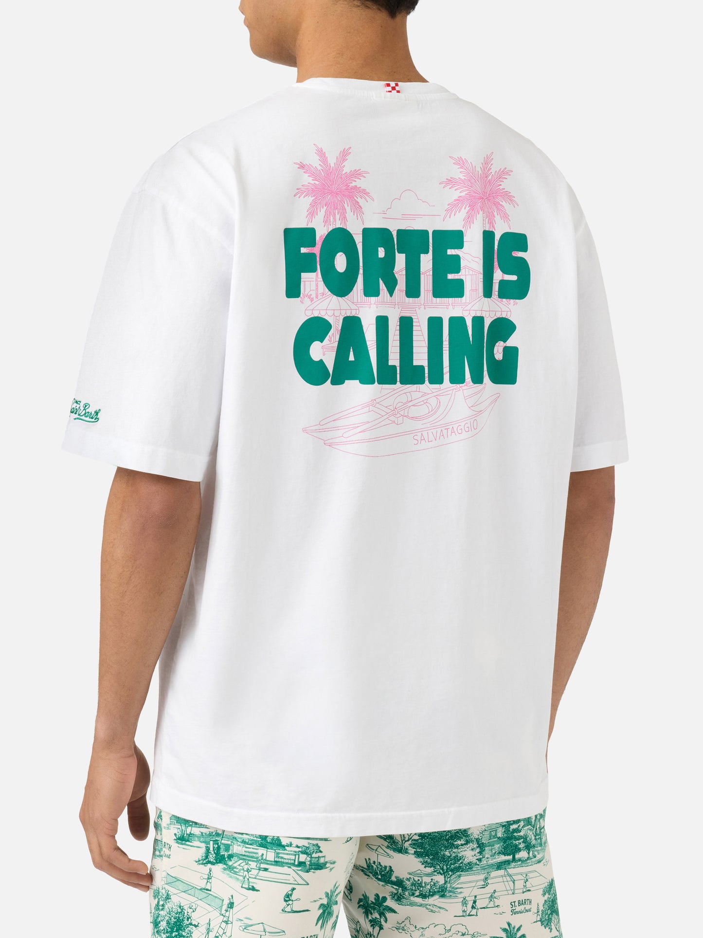 Delmar t-shirt with Forte Is Calling print and maxi graphic on the back
