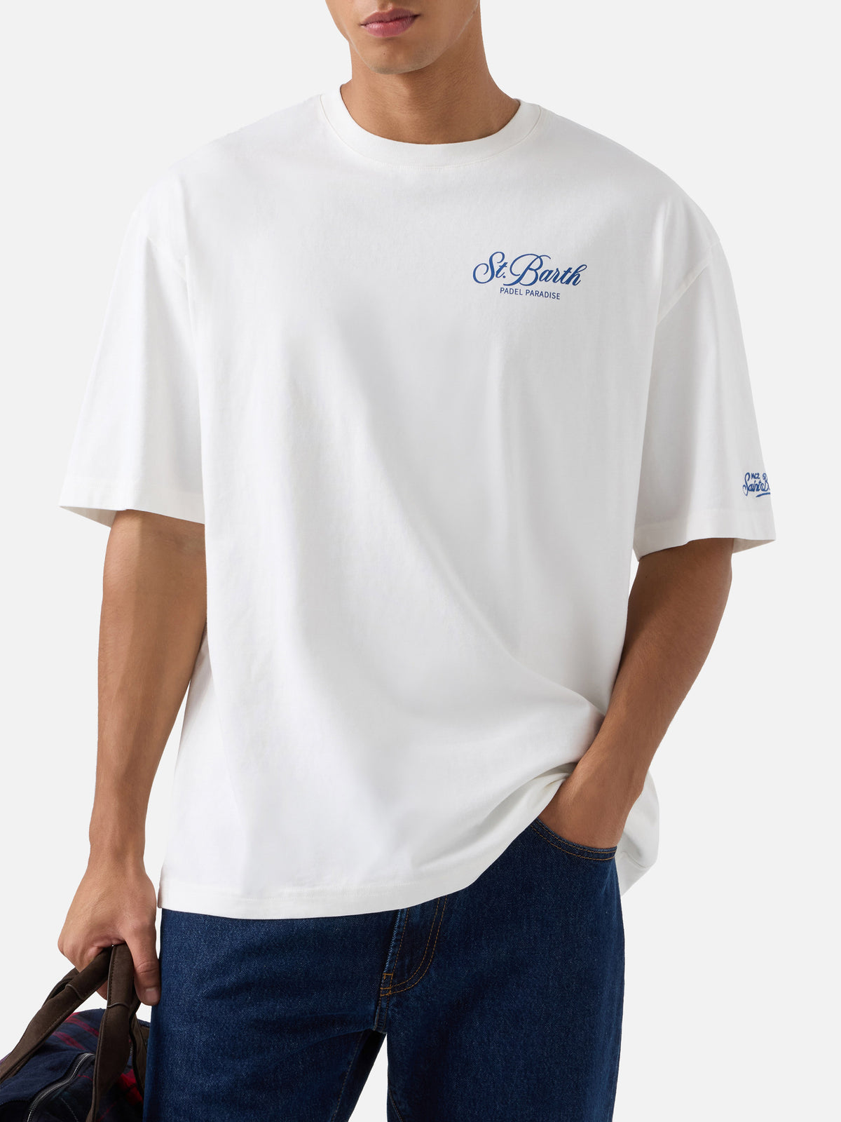 White Delmar oversize cotton t-shirt with back Snoopy print | Special edition