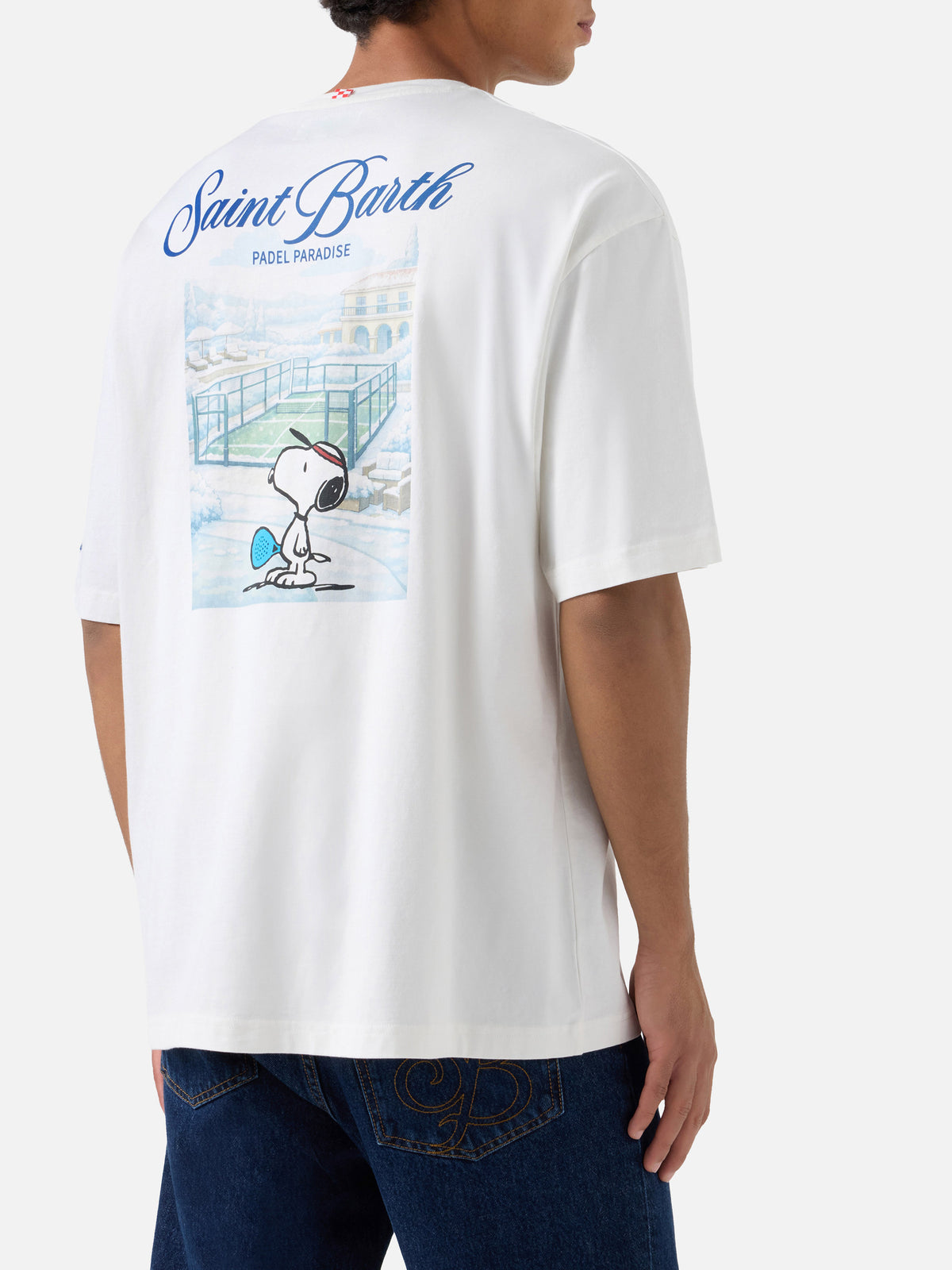 White Delmar oversize cotton t-shirt with back Snoopy print | Special edition