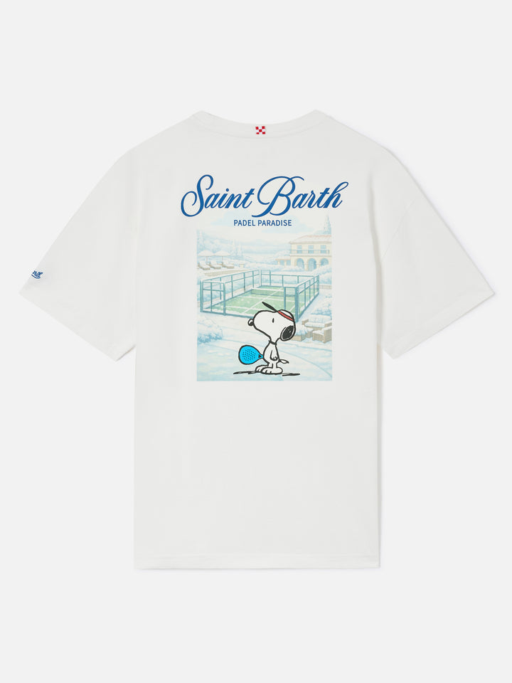 T-shirt Delmar oversize bianca in cotone con stampa Snoopy sul retro | Special edition