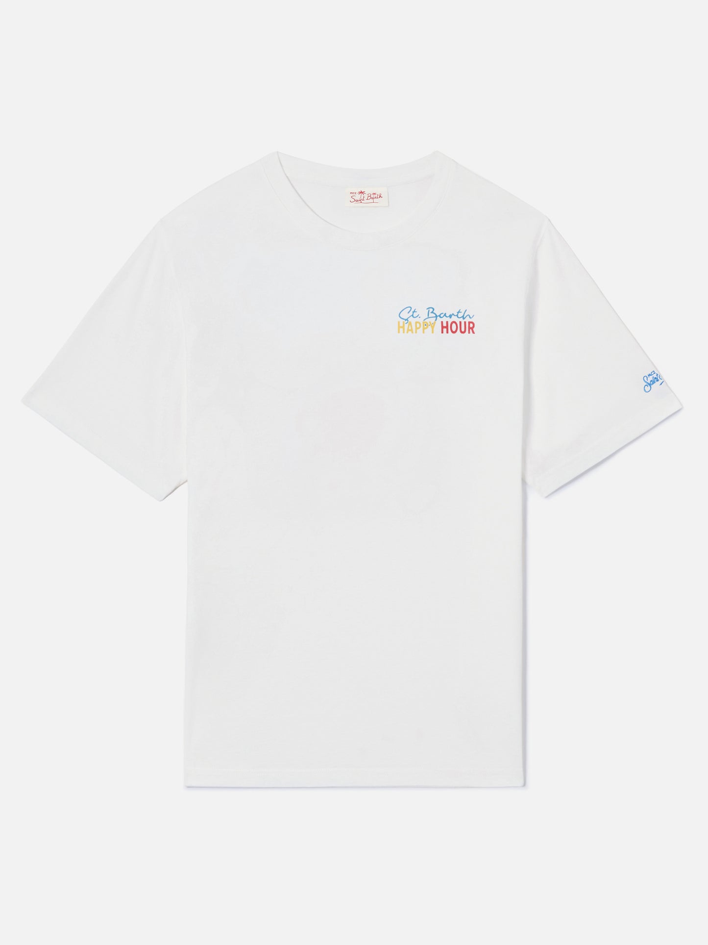 T-shirt Delmar con stampa St. Barth Happy Hour e maxi grafica sul retro