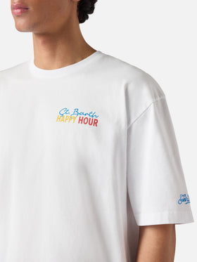 T-shirt Delmar con stampa St. Barth Happy Hour e maxi grafica sul retro