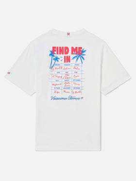 Delmar t-shirt with Find Me in Vacation print and maxi graphic on the back