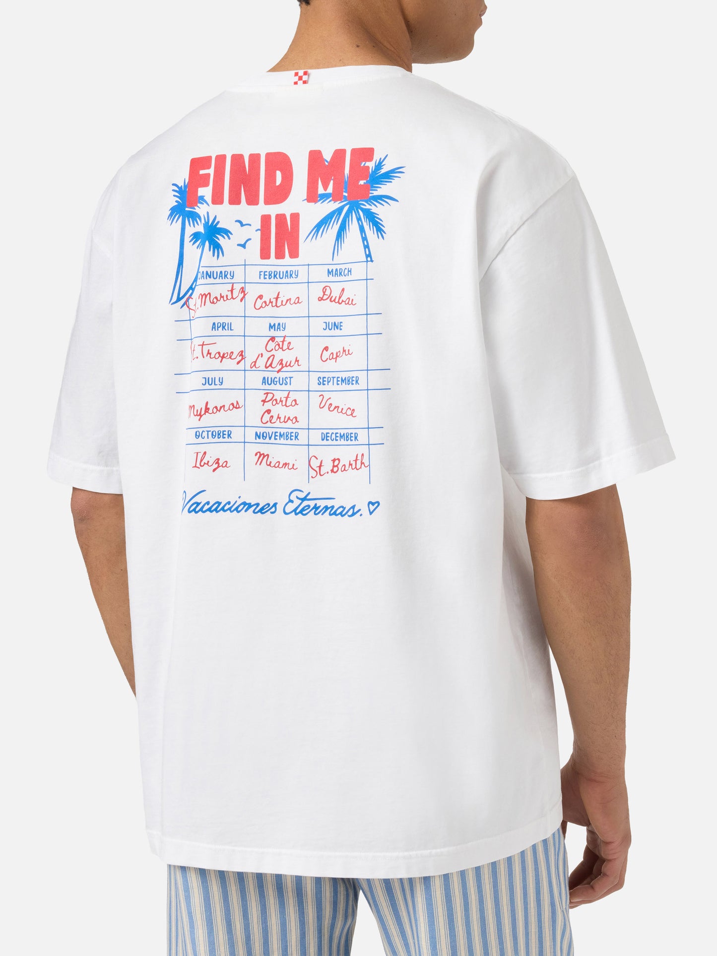 Delmar t-shirt with Find Me in Vacation print and maxi graphic on the back