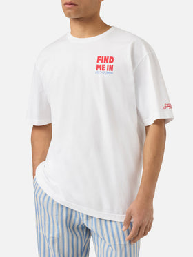 Delmar t-shirt with Find Me in Vacation print and maxi graphic on the back