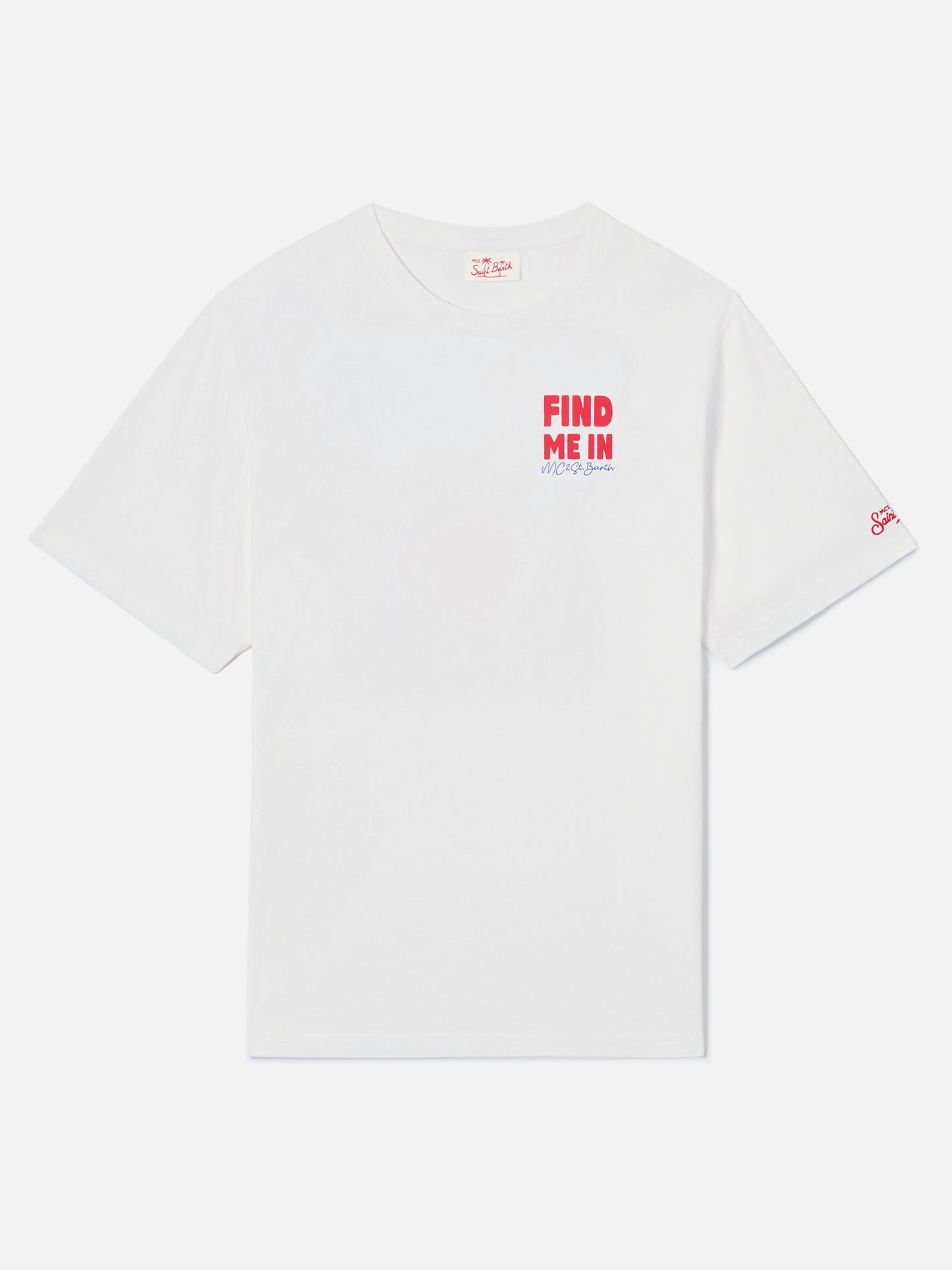 Delmar t-shirt with Find Me in Vacation print and maxi graphic on the back
