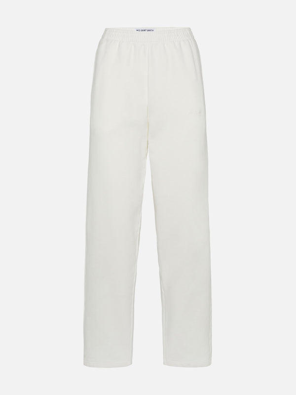 Woman off-white cotton fleece jogger pants Deena