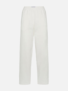 Woman off-white cotton fleece jogger pants Deena