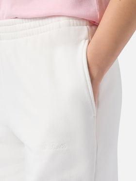 Woman off-white cotton fleece jogger pants Deena