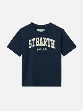 Blue Denver Jr t-shirt in pure cotton with Sport Club print