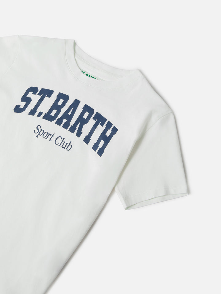 White Denver Jr t-shirt in pure cotton with Sport Club print