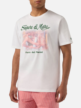 White Denver t-shirt with Sapore di Mare Abbraccio print | Special Edition