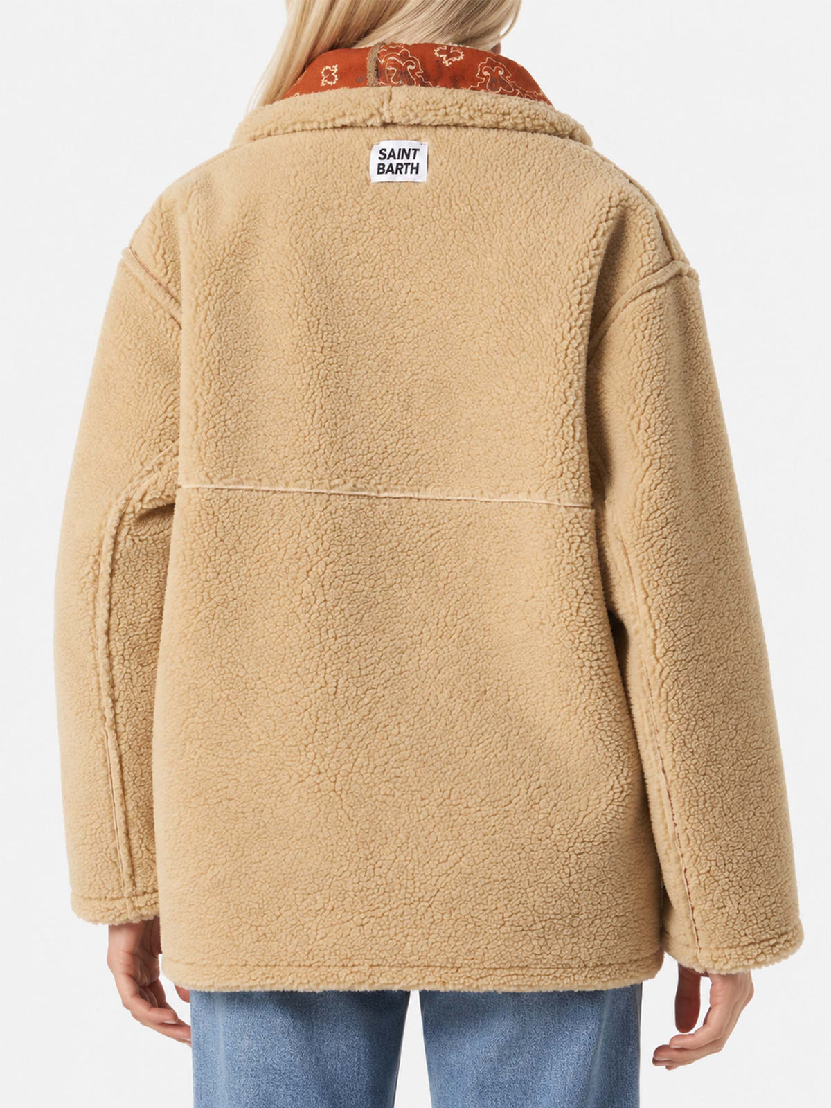 Veste réversible en shearling Dorys avec imprimé bandana 