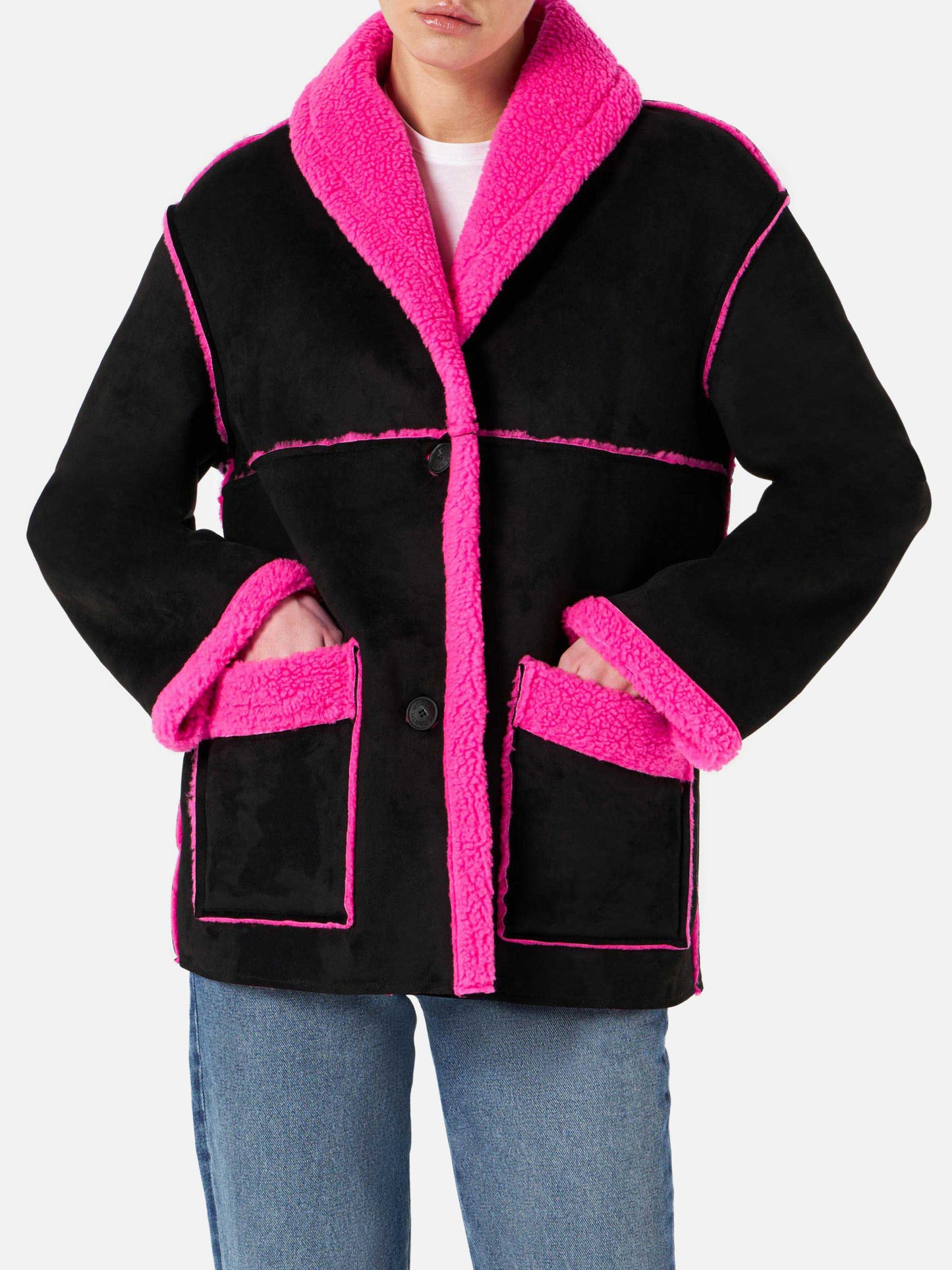 Giacca da donna in shearling reversibile