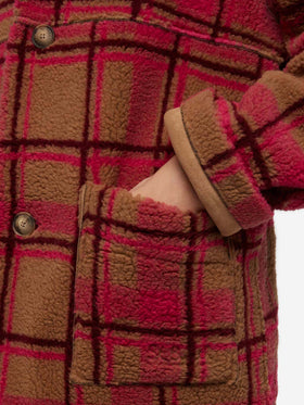 Dorys wendbare Jacke mit Shearling-Effekt im Tartan-Design 