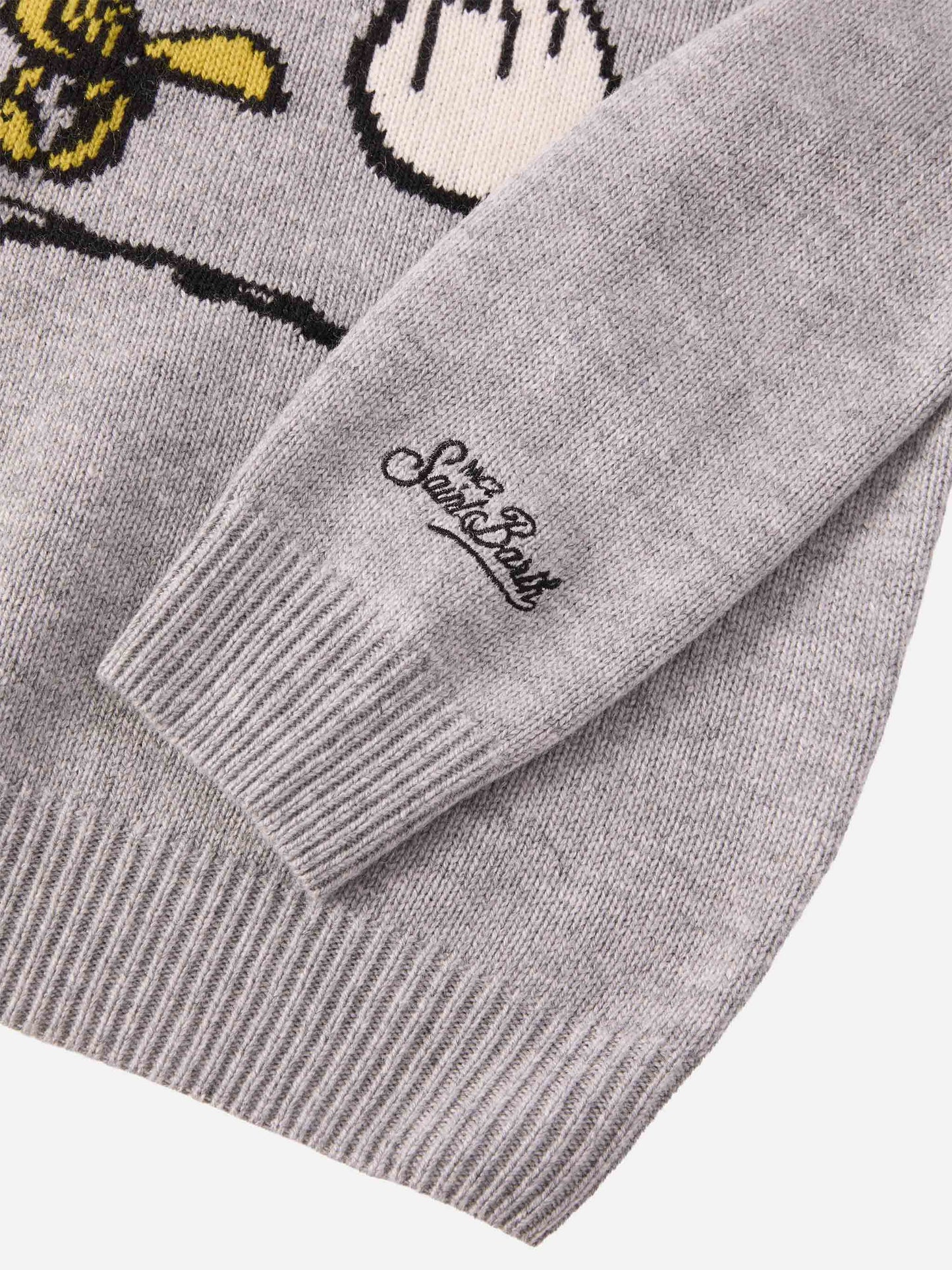 Maglione Douglas  in misto cashmere con stampa Woodstock e ricamo Vado dai Nonni | PEANUTS SPECIAL EDITION