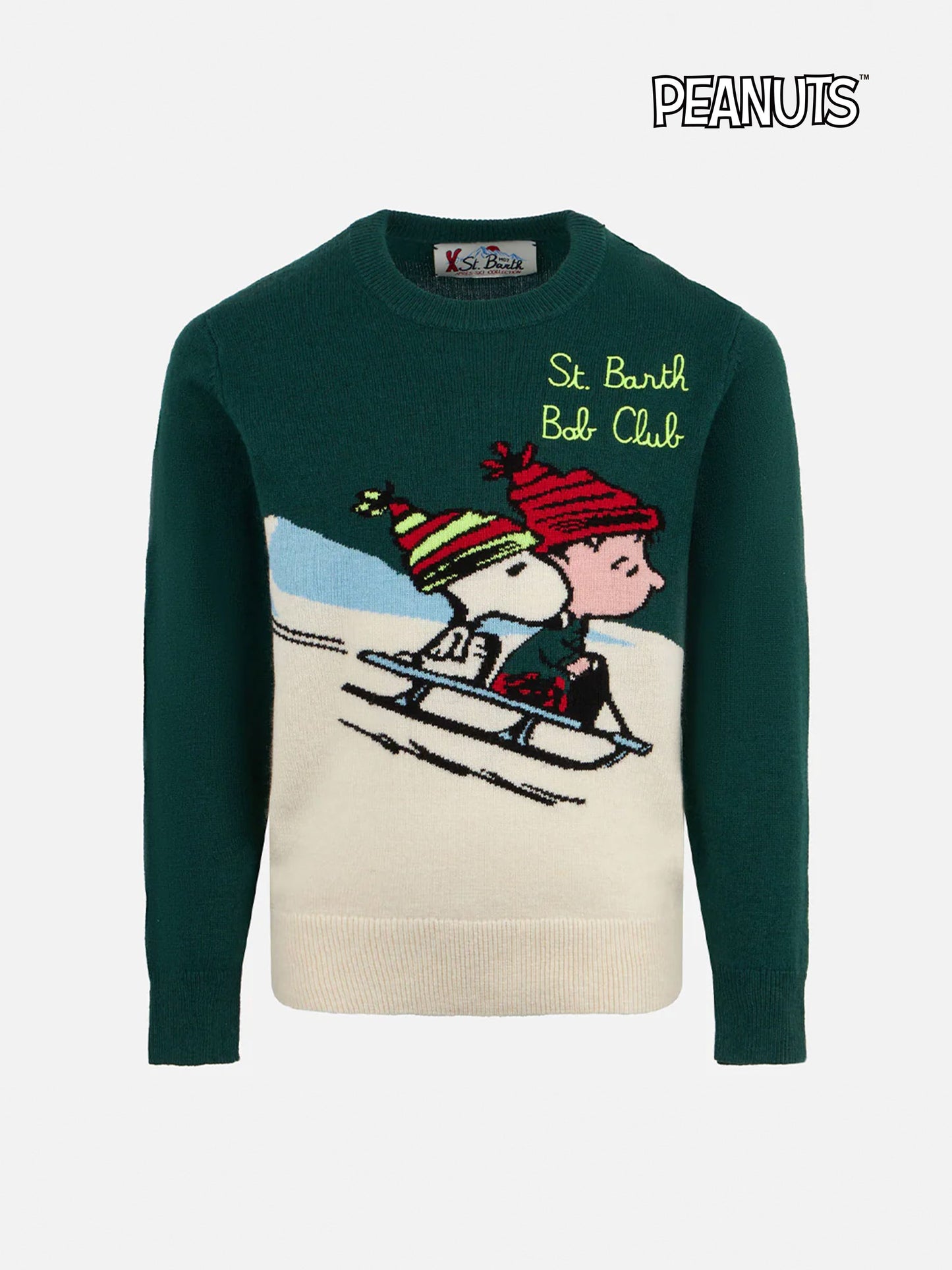 Maglione da bambino con jacquard Snoopy e ricamo St. Barth Bob Club| EDIZIONE SPECIALE PEANUTS™ - SNOOPY