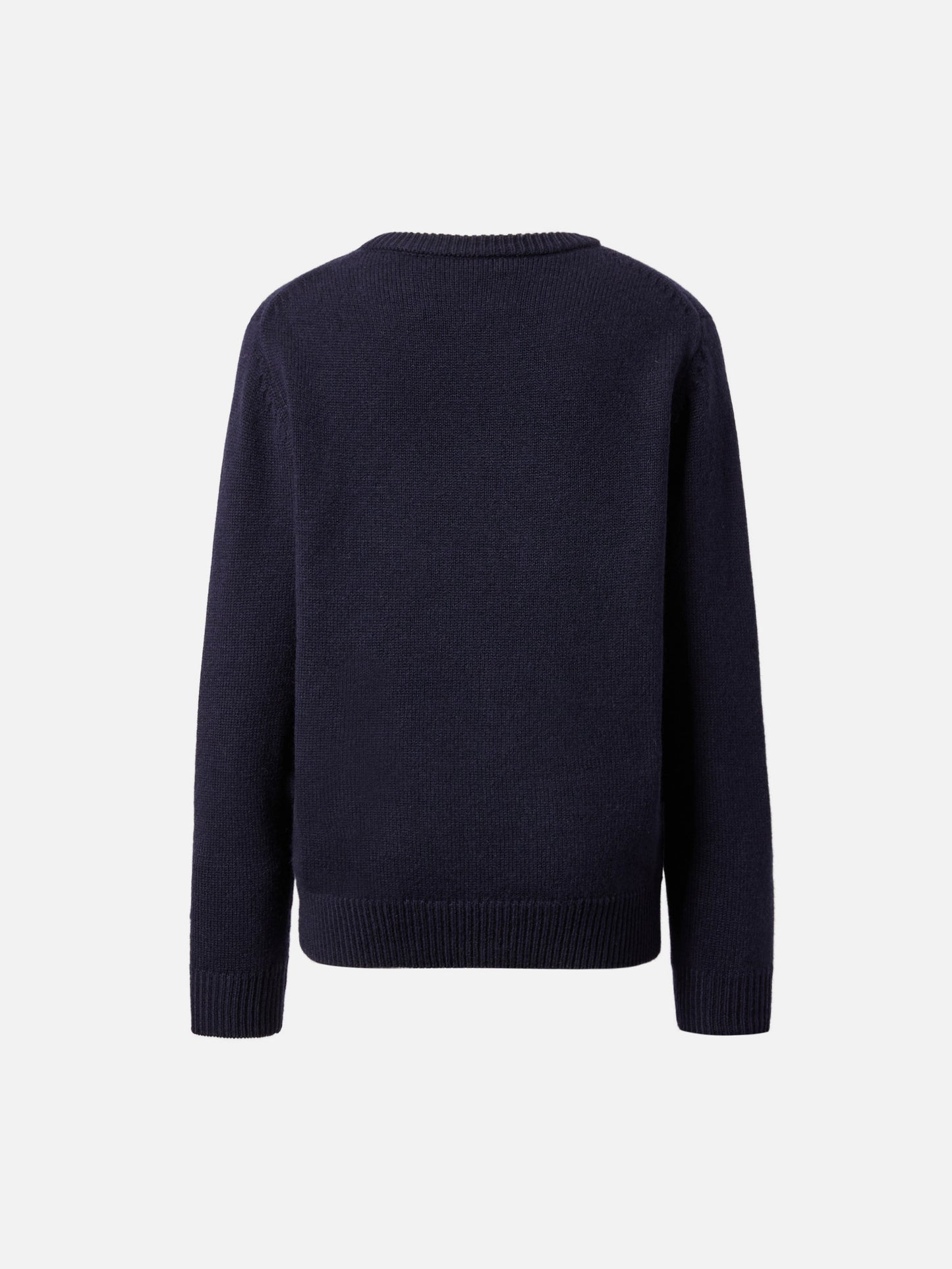 Navy blue crewneck sweater Douglas with Bello e monello jacquard